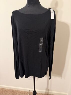 GAP Boatneck Black Long Sleeve Tee